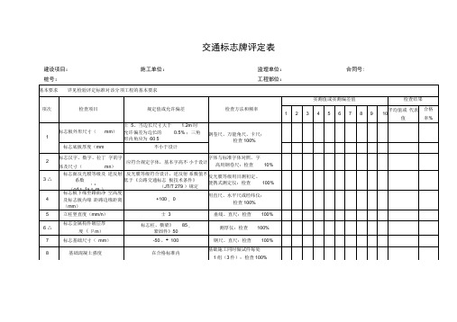 交通标志评定表