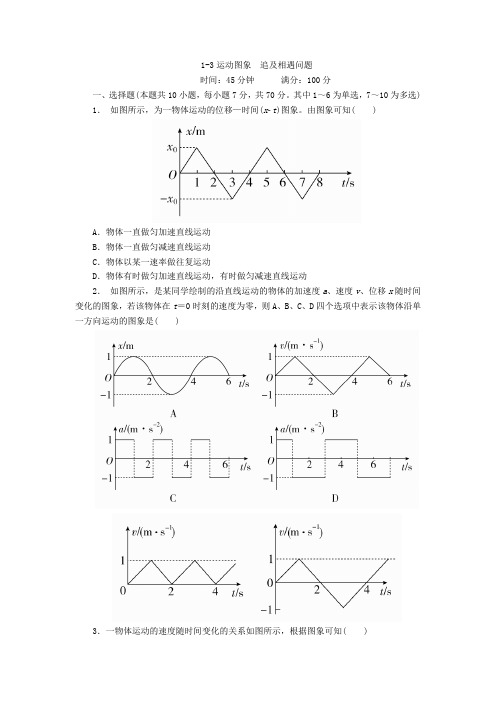 2018年高考物理复习1-3运动图象 追及相遇问题