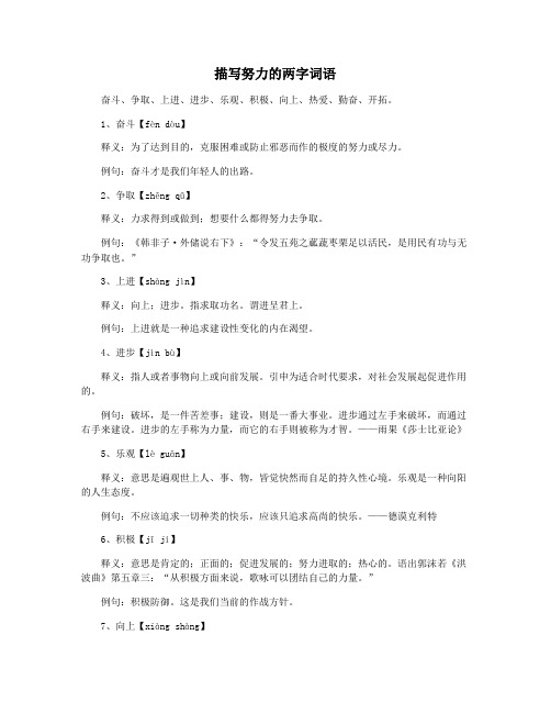 描写努力的两字词语