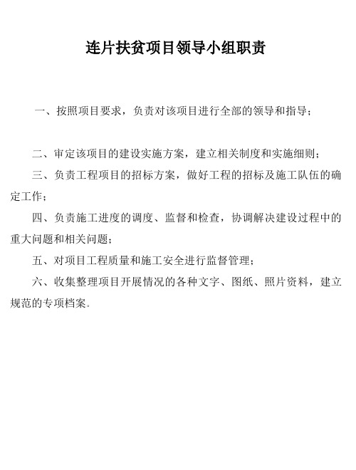 项目领导小组职责