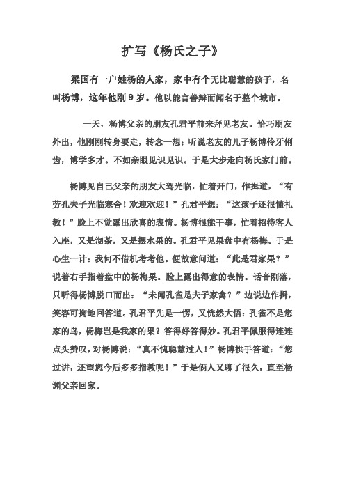 扩写《杨氏之子》