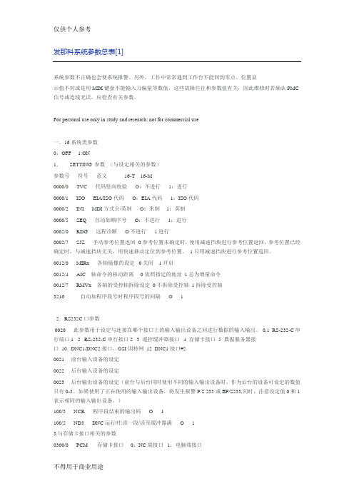 发那科参数大全
