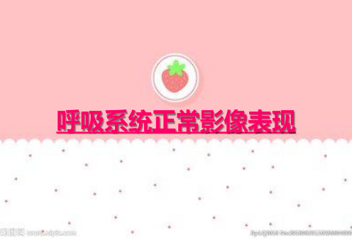 呼吸系统正常影像表现