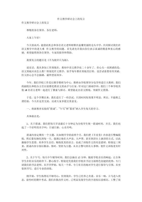 作文教学研讨会上的发言 