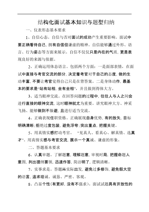 结构化面试基本知识与题型归纳