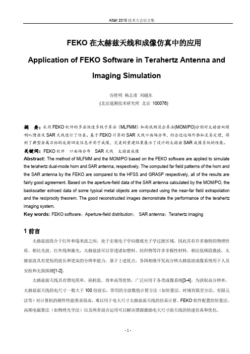 FEKO在太赫兹天线和成像仿真中的应用