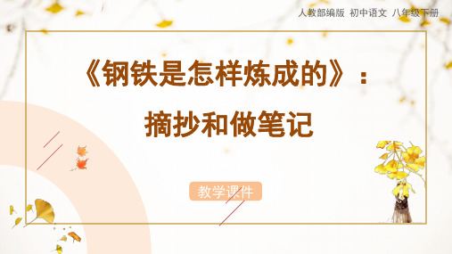 八年级下册第6单元名著导读《钢铁是怎样炼成的》课件(共27张ppt)