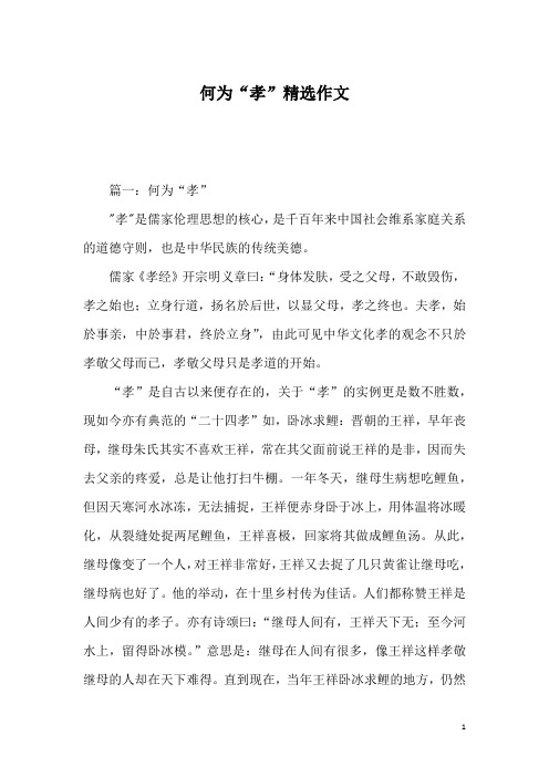 何为“孝”精选作文