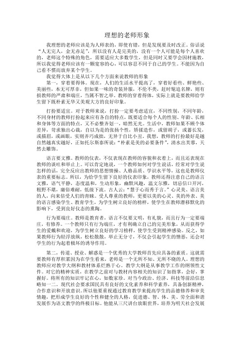理想中的教师形象