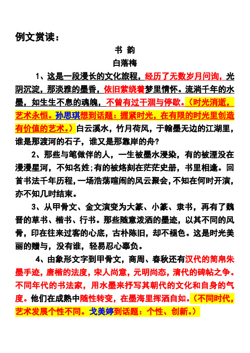 议论文之作文素材转化-例文赏读