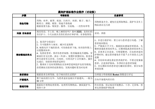 晨午晚间护理标准作业程序1试用版