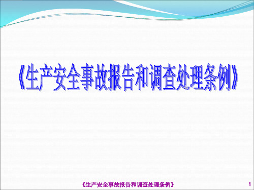 《生产安全事故报告和调查处理条例》