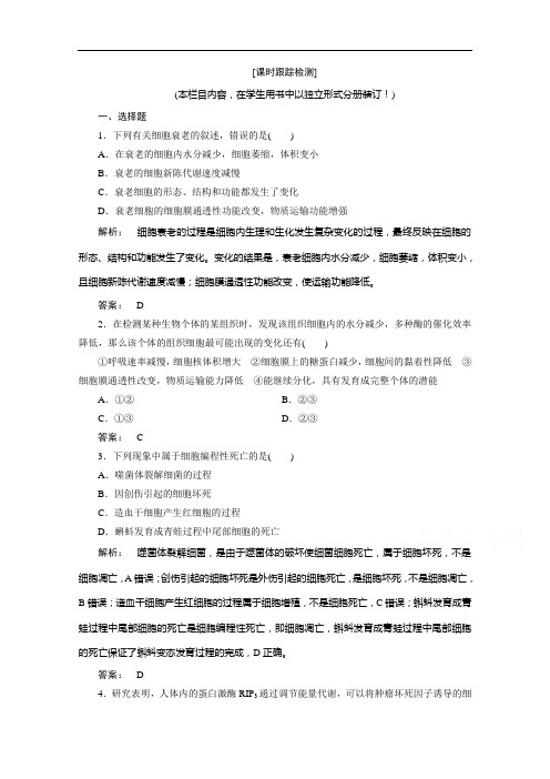 金新学案高中生物人教—广西自主必修1检测：第六章 细胞的生命历程 63 含答案