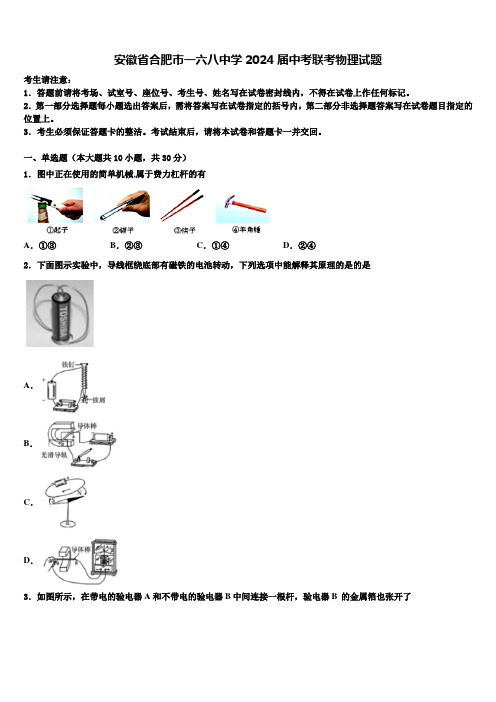 安徽省合肥市一六八中学2024届中考联考物理试题含解析