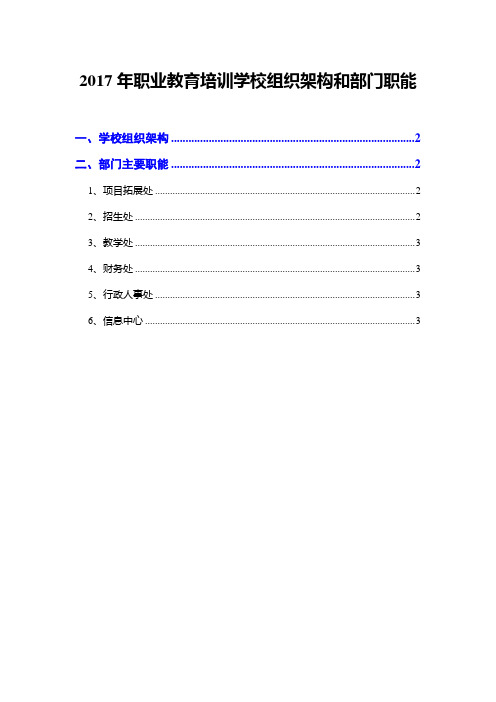 2017年职业教育培训学校组织架构和部门职能