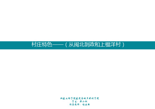 村庄特色分析