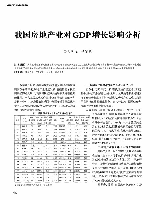 我国房地产业对GDP增长影响分析