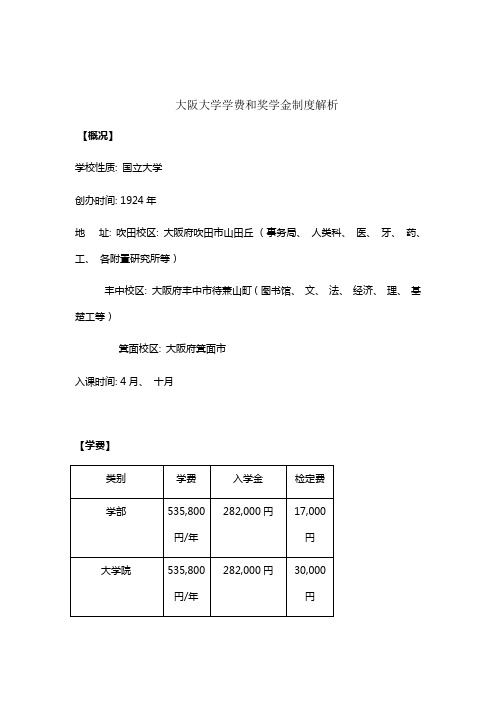 蔚蓝留学大阪大学学费和奖学金制度解析
