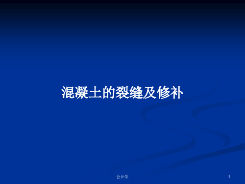 混凝土的裂缝及修补PPT学习教案