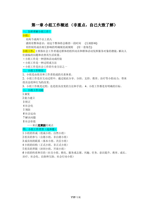 小组工作期末复习资料大全概要