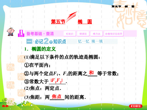 2020高考数学(苏教,理科)复习配套课件：第八章 平面解析几何第五节 椭 圆.ppt