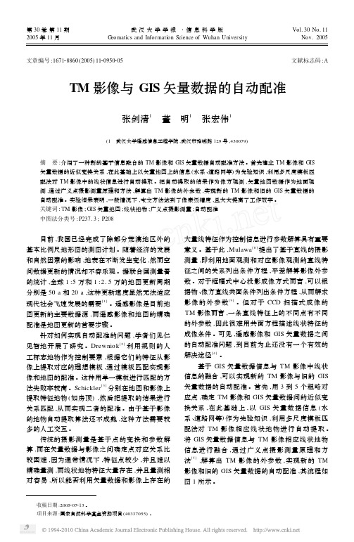 TM影像与GIS矢量数据的自动配准