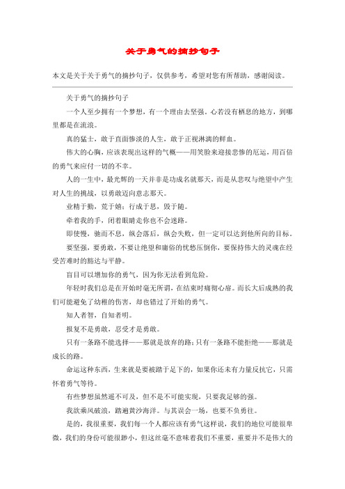 关于勇气的摘抄句子