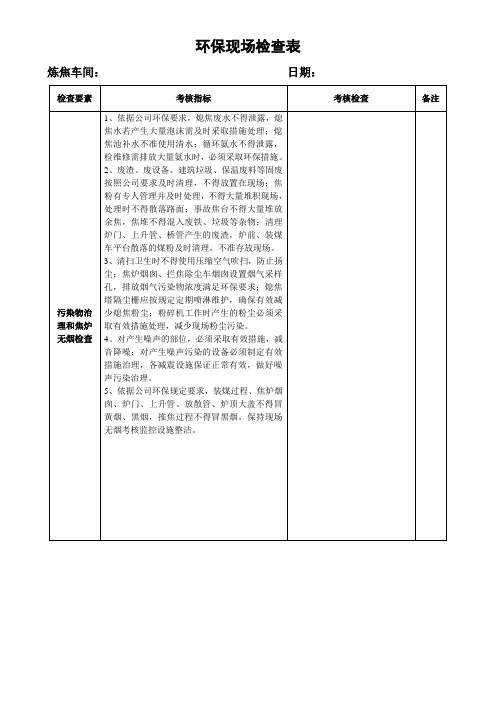 环保检查表
