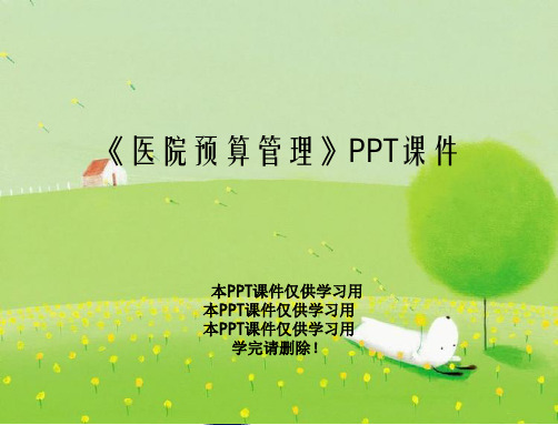 《医院预算管理》PPT课件