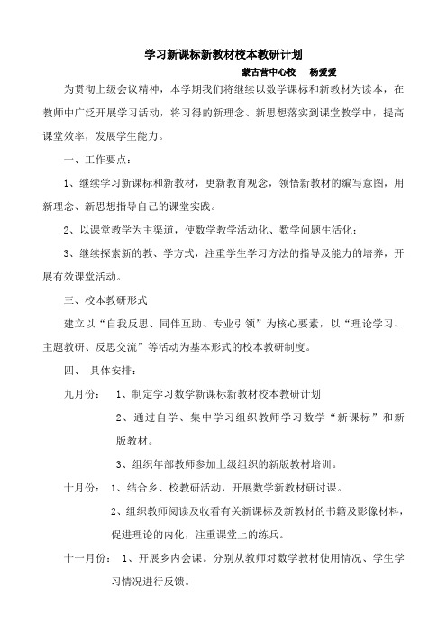 2013年下学习新课标新教材材料