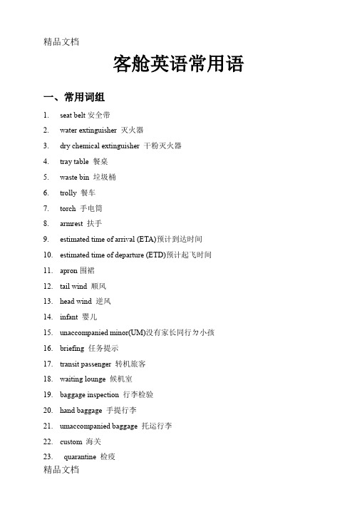 最新空乘英语300句资料