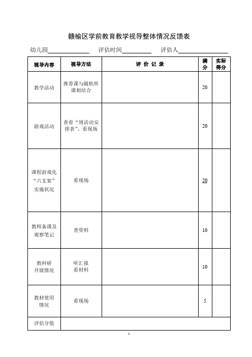 视导检查记录表