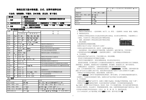 中考物理第二轮复习完整版
