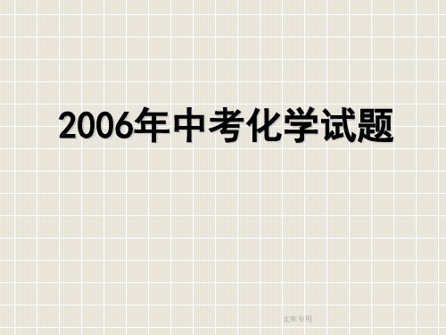 2006年中考化学试题