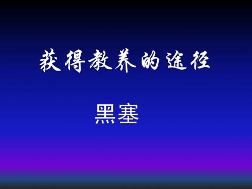 《获得教养的途径》