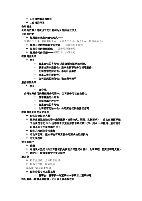 公司法大纲