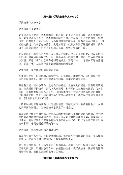 感悟快乐作文800字