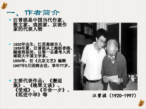 金大力汪曾祺ppt