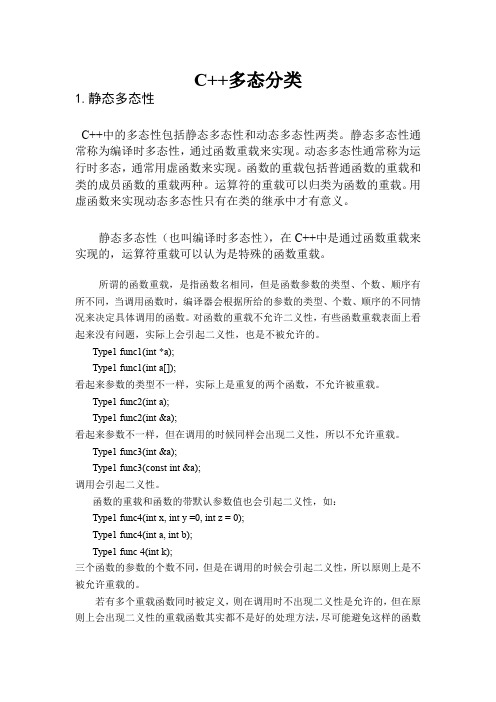c++多态的表现形式