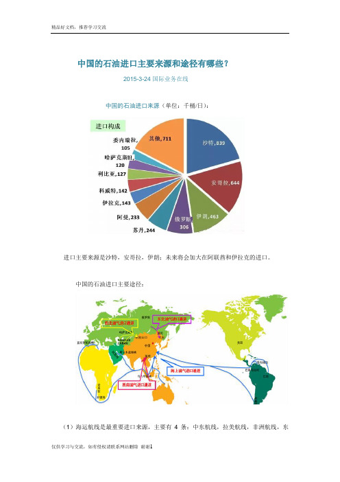 最新中国的石油进口主要来源和途径有哪些