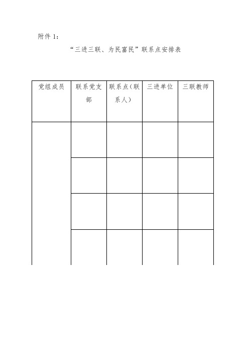 三进三联为民富民联系表