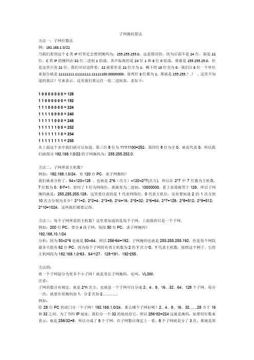 子网掩码算法