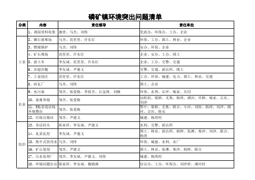 环保突出问题清单