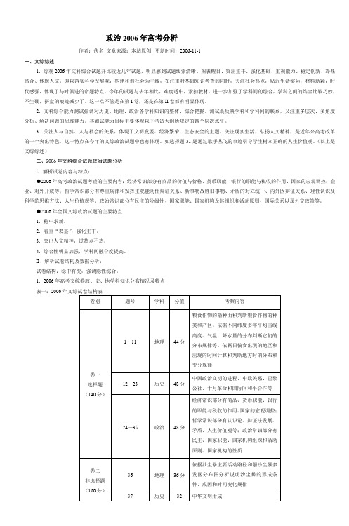 政治2006年高考分析_2