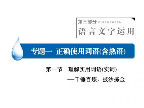 语言文字运用 专题1 第1节 理解实用词语实词