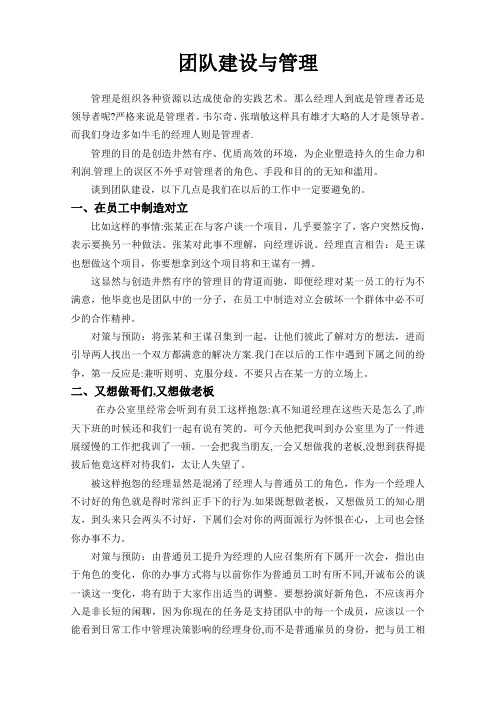 团队建设与管理