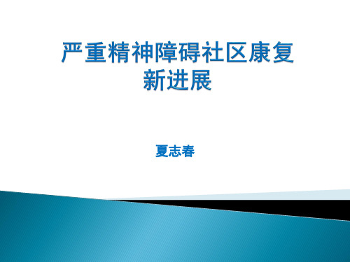 严重精神障碍社区康复新进展