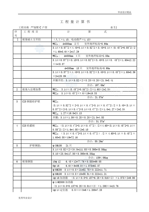 社区居委会拆迁安置楼2#工程量计算书