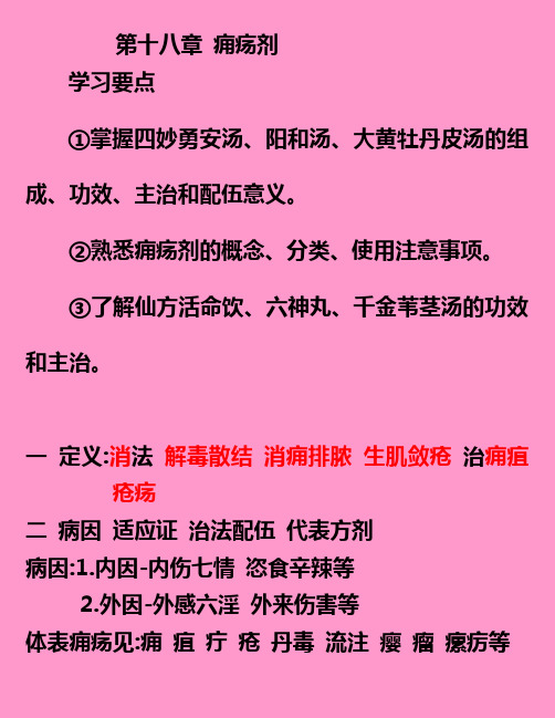 第十八章 痈疡剂