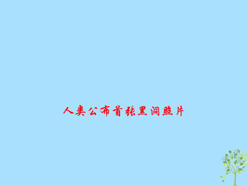 2019高考政治总复习时政热点人类公布首张黑洞照片课件